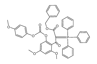 benzyl 3-(2,4-dimethoxy-6-(((4-methoxyphenoxy)carbonyl)oxy)phenyl)-3-oxo-2-(triphenyl-l5-phosphanylidene)propanoate结构式