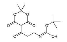 3-(2,2-二甲基-4,6-二氧代-1,3-二噁烷-5-基)-3-氧代丙基氨基甲酸叔丁酯结构式