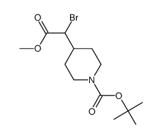 4-(bromo-methoxycarbonyl-methyl)-piperidine-1-carboxylic acid tert-butyl ester Structure
