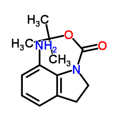 7-氨基二氢吲哚-1-羧酸叔丁酯结构式