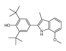 2,6-ditert-butyl-4-(7-methoxy-3-methyl-1H-indol-2-yl)phenol Structure