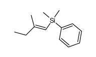(E)-1-dimethyl(phenyl)silyl-2-methylbut-1-ene结构式