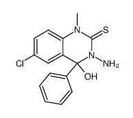 3-Amino-6-chlor-4-hydroxy-1-methyl-4-phenyl-2-thioxo-1,2,3,4-tetrahydrochinazolin结构式