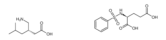 (phenylsulfonyl)-L-glutamic acid compound with (S)-3-(aminomethyl)-5-methylhexanoic acid (1:1) Structure