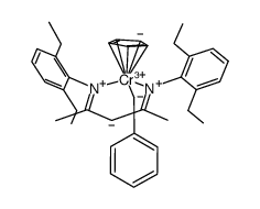CpCr[(2,6-Et2C6H3NCMe)2CH](CH2Ph)结构式