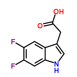 2-(5,6-二氟-1H-吲哚-3-基)乙酸结构式