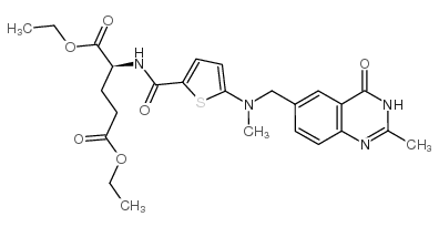 Diethyl N-[5-[N-[(3,4-dihydro-2-methyl-4-oxo-6-quinazolinyl)methyl]-N-methylamino]-2-thenoyl]-L-glutamate Structure