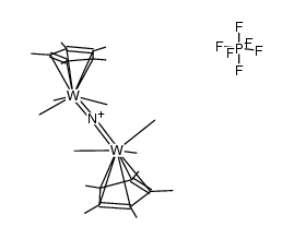 {{(pentamethylcyclopentadienyl)tungsten(IV)Me3}(μ-N)}PF6 Structure