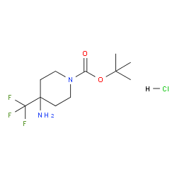4-氨基-4-(三氟甲基)哌啶-1-甲酸叔丁酯盐酸盐结构式