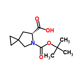 (6R)-5-[(叔丁氧基)羰基] -5-氮杂螺[2.4]庚烷-6-羧酸结构式