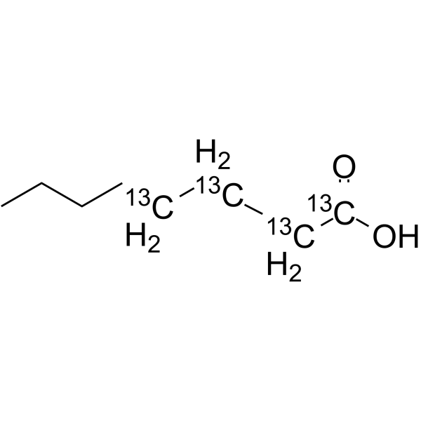 辛酸-1,2,3,4-13C4结构式