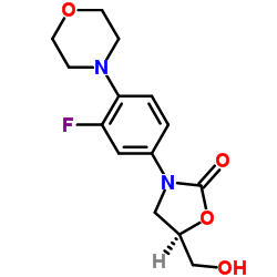(5R)-3-[3-氟-4-(4-吗啡啉基)苯基]-5-羟甲基-2-恶唑烷酮结构式