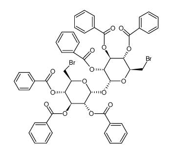 6,6'-dibromo-2,3,4,2',3',4'-hexa-O-benzoyl-6,6'-dideoxy-α,α-trehalose结构式