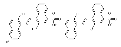 trihydrogen bis[3-hydroxy-4-[(2-hydroxy-1-naphthyl)azo]naphthalene-1-sulphonato(3-)]chromate(3-) Structure