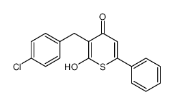 3-[(4-chlorophenyl)methyl]-2-hydroxy-6-phenylthiopyran-4-one结构式
