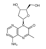 4-氨基-6-甲基-8-(2-脱氧-β-D-呋喃呋喃糖基)-7(8H)-哌啶酮结构式