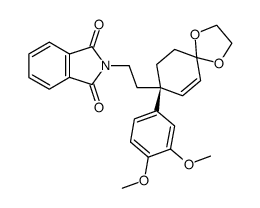 (R)-2-(2-(8-(3,4-dimethoxyphenyl)-1,4-dioxaspiro[4.5]dec-6-en-8-yl)ethyl)isoindoline-1,3-dione结构式