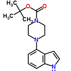 4-(1H-吲哚-4-基)-1-哌嗪-1-羧酸叔丁酯结构式