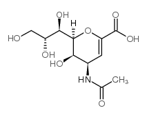4-乙酰氨基-2,6-脱水-3,4-二脱氧-D-甘油基-D-半乳糖醛酸-2-烯酸结构式