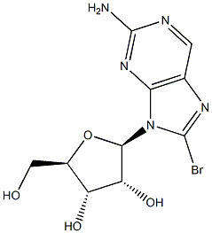 2-氨基-8-溴-9-BETA-D-呋喃核糖基-9H-嘌呤结构式
