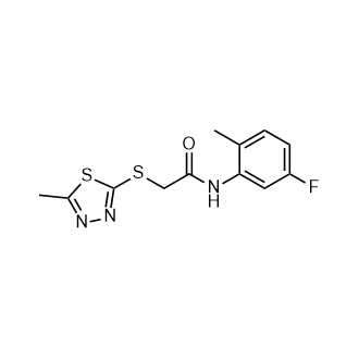 N-(5-氟-2-甲基苯基)-2-((5-甲基-1,3,4-噻二唑-2-基)硫代)乙酰胺结构式