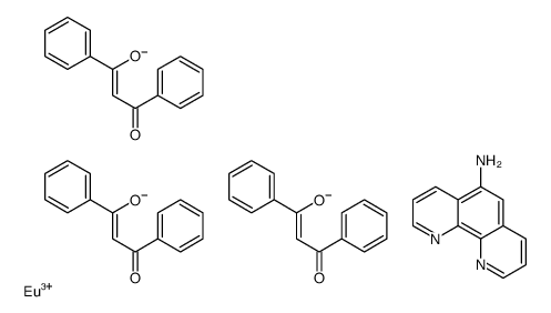 europium,(E)-3-hydroxy-1,3-diphenylprop-2-en-1-one,1,10-phenanthrolin-5-amine Structure