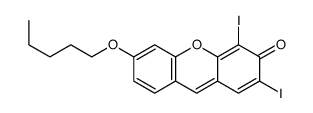 2,4-diiodo-6-pentoxyxanthen-3-one结构式