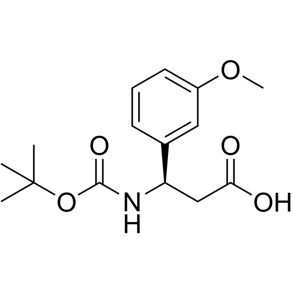 (R)-3-(Boc-氨)-3-(3-甲氧苯基)丙酸结构式
