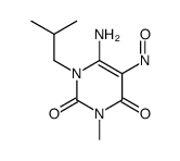 6-amino-3-methyl-1-(2-methylpropyl)-5-nitrosopyrimidine-2,4-dione结构式