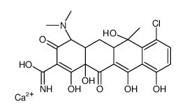 calcium,(4S,4aS,5aS,6S,12aR)-7-chloro-4-(dimethylamino)-1,6,10,11,12a-pentahydroxy-6-methyl-3,12-dioxo-4,4a,5,5a-tetrahydrotetracene-2-carboxamide结构式