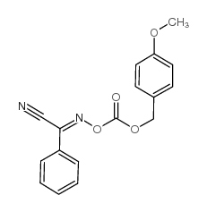 2-(4-甲氧基苄氧羰基氧亚氨基)-2-苯乙腈结构式