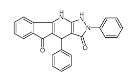 2,4-diphenyl-1,2,4,10-tetrahydroindeno[1,2-b]pyrazolo[4,3-e]pyridine-3,5-dione结构式