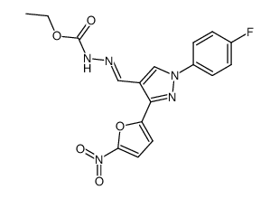 1-(p-fluorophenyl)-3-(5-nitro-2-furyl)pyrazole-4-carboxaldehyde-ethoxycarbonylhydrazone Structure
