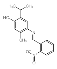 5-methyl-4-[(2-nitrophenyl)methylideneamino]-2-propan-2-yl-phenol结构式
