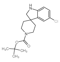 5-氯螺[吲哚啉-3,4'-哌啶]-1'-羧酸叔丁酯结构式