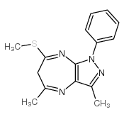 1-Phenyl-3,5-dimethyl-7-methylthio-6H-pyrazolo(3,4-b)(1,4)diazepine结构式