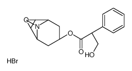 (1α,2β,4β,5α,7β)-()-9-methyl-3-oxa-9-azatricyclo[3.3.1.02,4]non-7-yl (hydroxymethyl)phenylacetate hydrochloride Structure