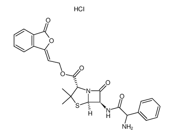 ampicillin (3-phthalidylidene)ethyl ester hydrochloride Structure