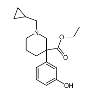 1-Cyclopropylmethyl-3-(3-hydroxy-phenyl)-piperidine-3-carboxylic acid ethyl ester Structure