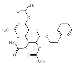 b-D-Glucopyranoside, 2-phenylethyl, 2,3,4,6-tetraacetate Structure