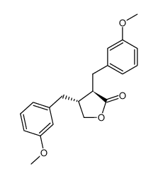 (3R,4R)-3,4-bis((3-methoxyphenyl)methyl)dihydro-2(3H)-furanone Structure