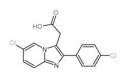 6-氯-2-(4-氯苯基)咪唑并[1,2-a]吡啶-3-乙酸结构式
