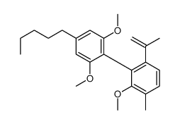 1,3-dimethoxy-2-(2-methoxy-3-methyl-6-prop-1-en-2-ylphenyl)-5-pentylbenzene结构式