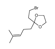 2-(2-bromoethyl)-2-(4-methylpent-3-enyl)-1,3-dioxolane结构式