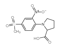 1-[4-(甲基磺酰基)-2-硝基苯基]吡咯烷-2-羧酸结构式