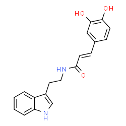 (E)-N-[2-(3-吲哚基)乙基]-3-(3,4-二羟基苯基)丙烯酰胺结构式