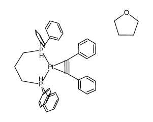 [(1,3-bis(diphenylphosphino)propane)Pt(1,2-η2-diphenylacetylene)]*THF Structure