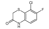8-chloro-7-fluoro-4H-1,4-benzothiazin-3-one结构式