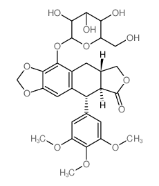 (-)-β-Peltatin-5-O-beta-D-glucopyranoside Structure