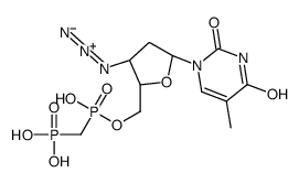[[(2S,3S,5R)-3-azido-5-(5-methyl-2,4-dioxopyrimidin-1-yl)oxolan-2-yl]methoxy-hydroxyphosphoryl]methylphosphonic acid Structure